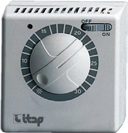 820CS Thermostat d'ambiance mécanique avec commutateur, interrupteur on/off  et voyant de fonctionnement - Itap