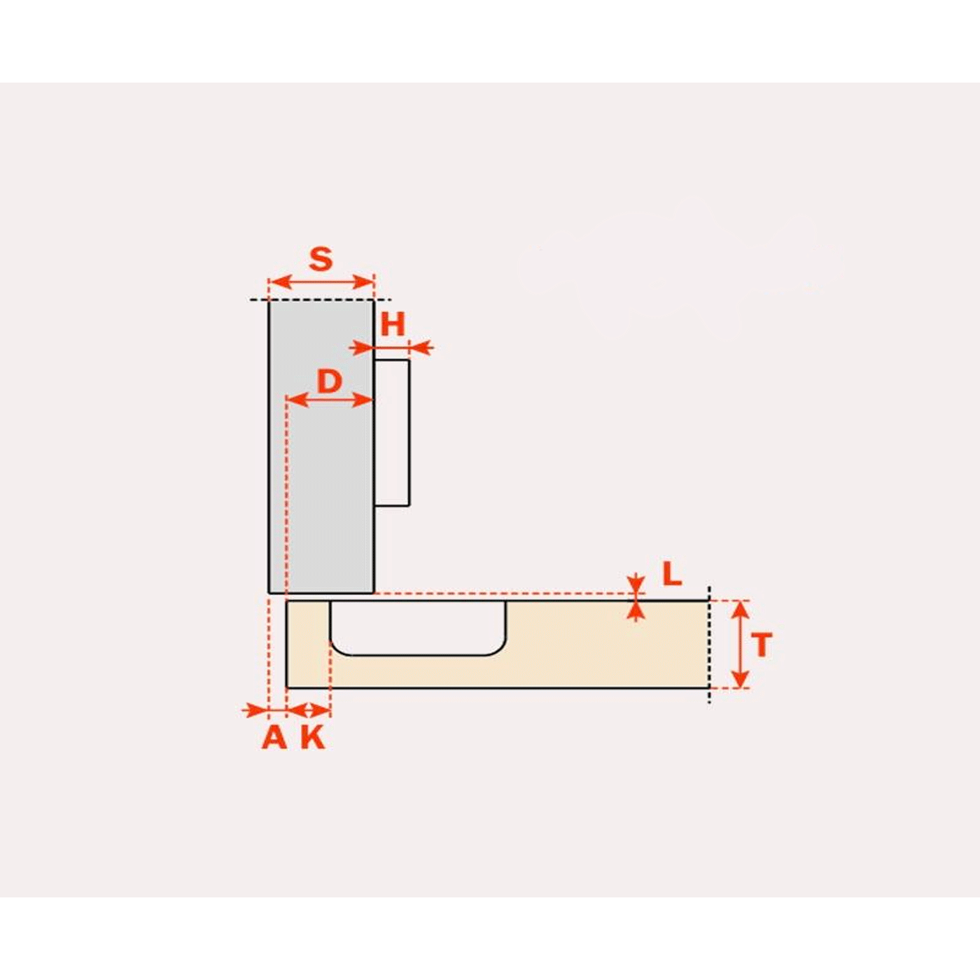 Charnière in c98 a275n 100° a cheville c98a27 Charnière in c98 a275n 100° a cheville c98a27