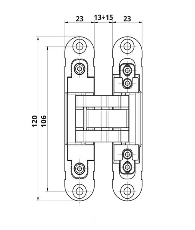Paumelle invisible  2301 noir /cache 9n