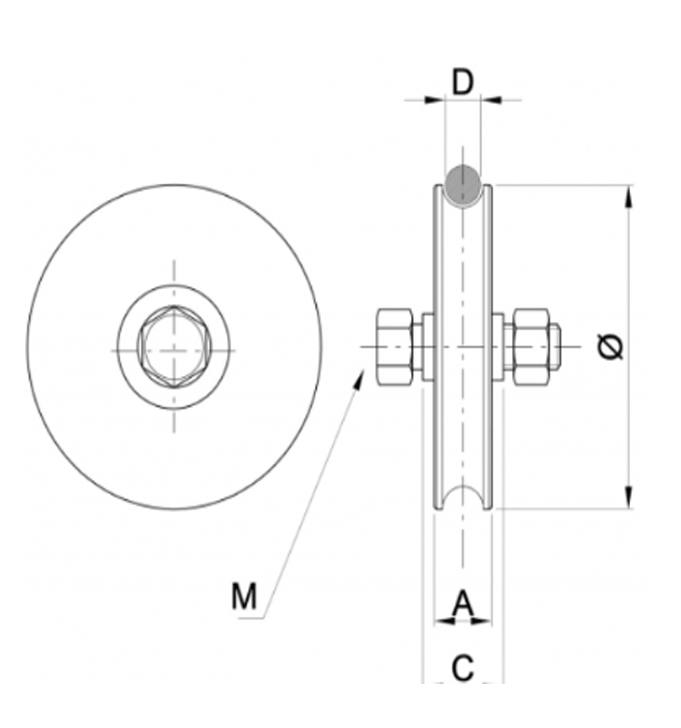 Galet avec 1 roul Galet avec 1 roul