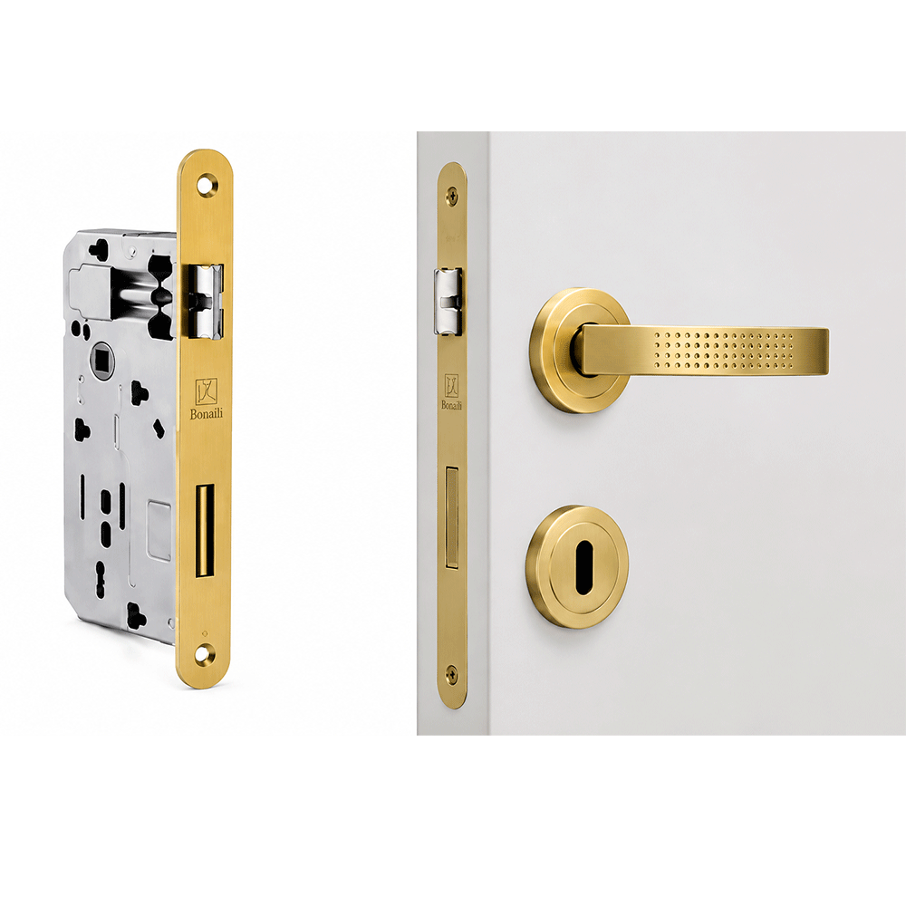 Serrure encastrée dorée a50/85